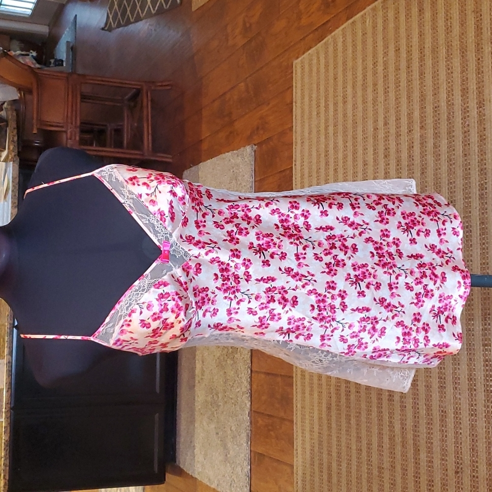 Victoria's Secret chemise in pink floral print.